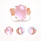 Bague en cristal rose « énergie d'amour doux »