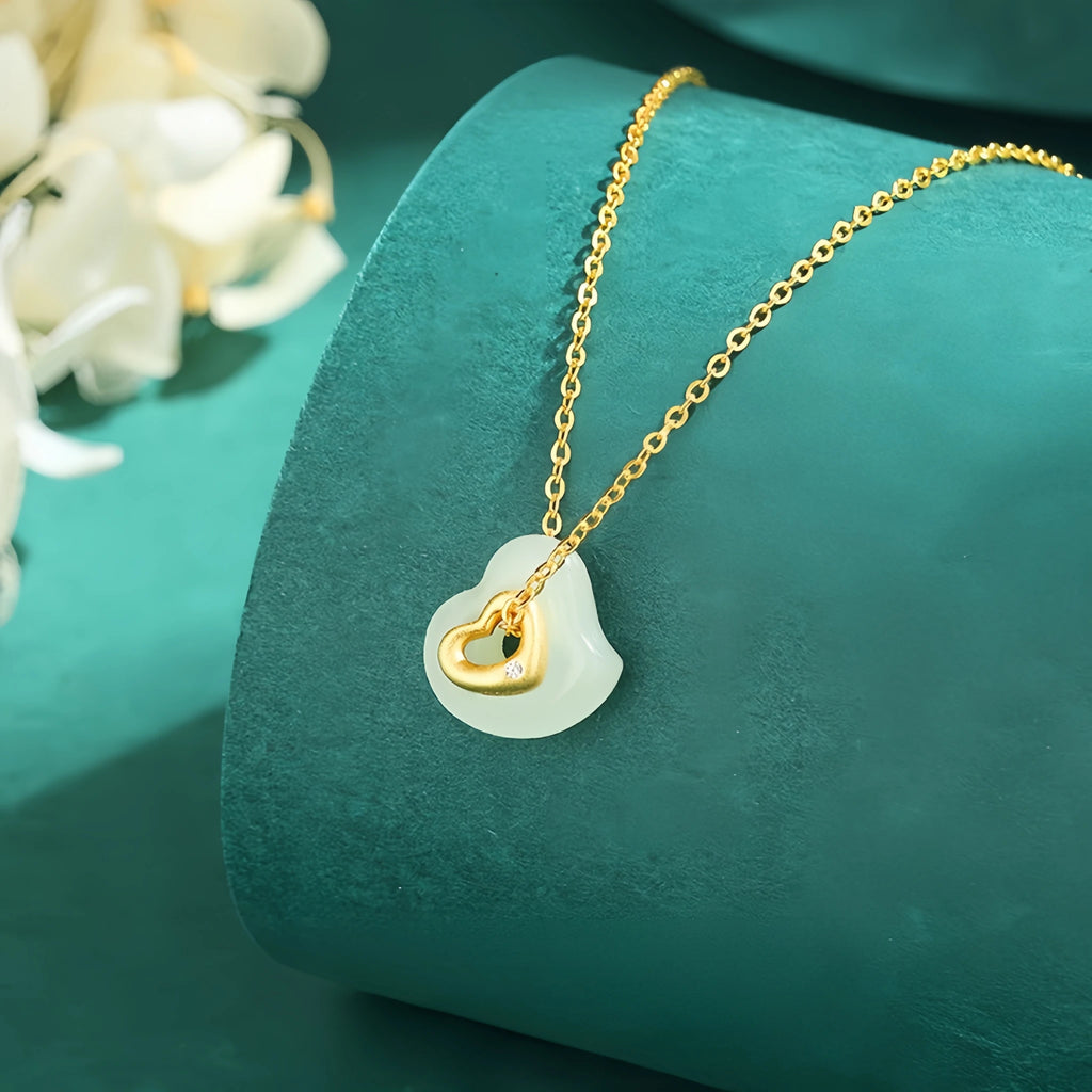 Hetian Jade Heart Necklace - Heart Pendant for Eternal Affection