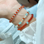 Red Agate Cat's‑Eye Stackable Bracelet - Ignite Warm Inner Vibes