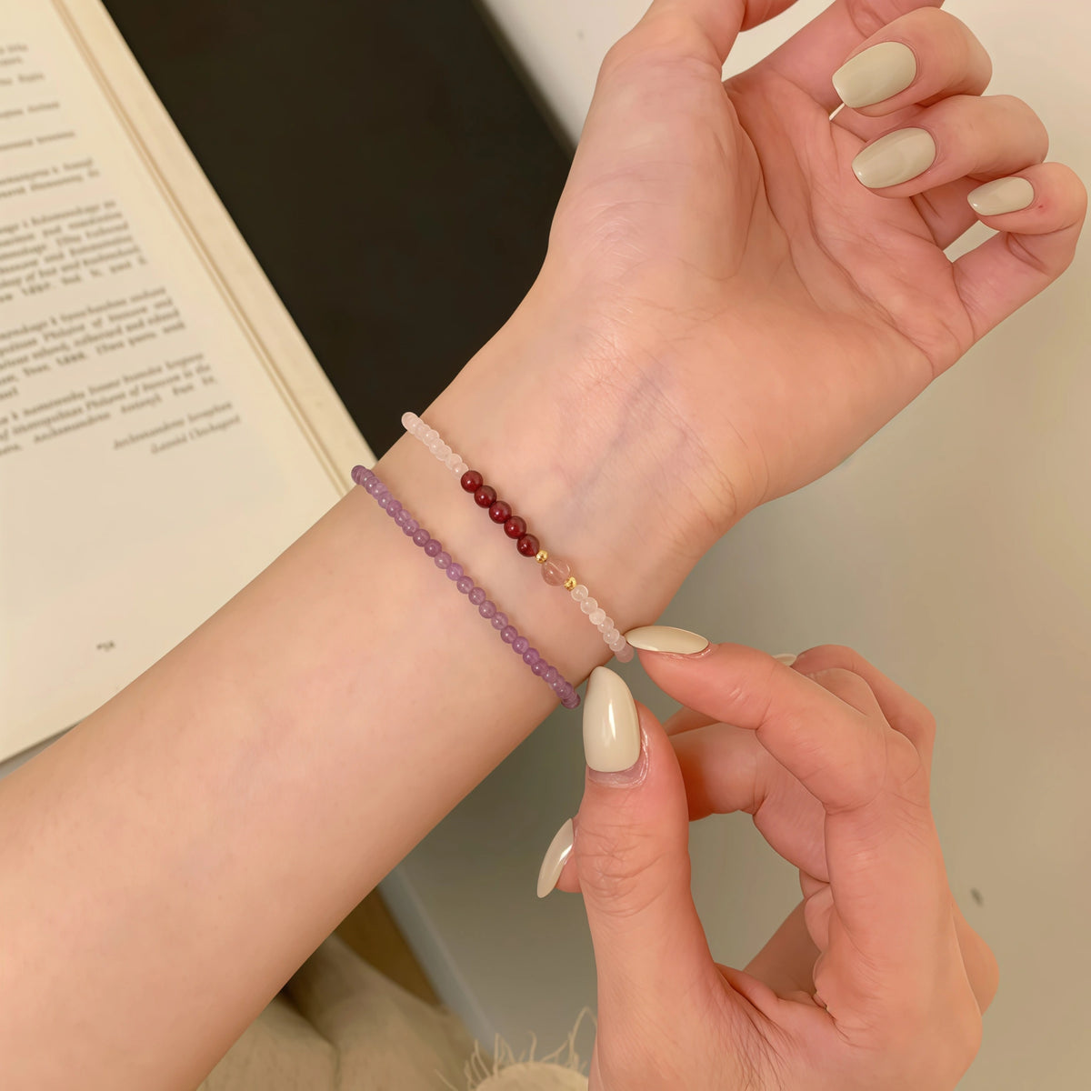 Dainty Natural Crystal Stack Bracelets - Self-Love And Magnetism