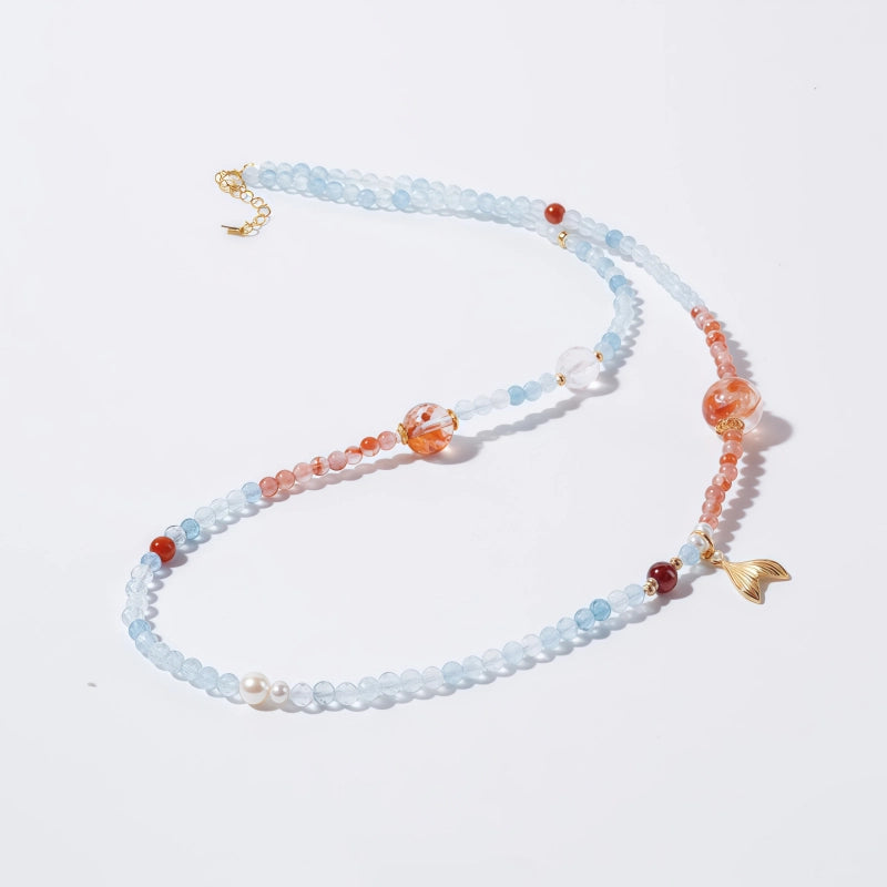 Aquamarine & Multi-Stones Necklace– Calm Mind, Open Heart, Attract Balance