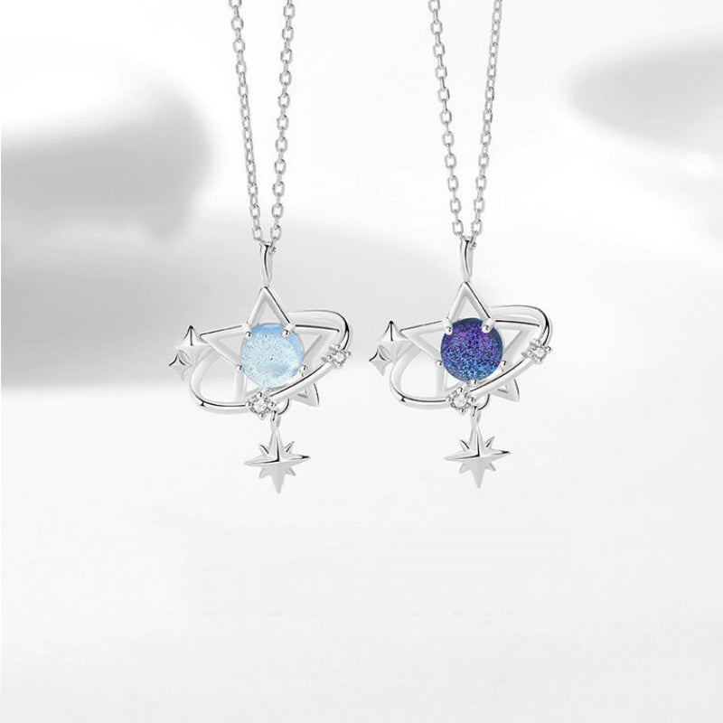 Day & Night Moon Star Necklace —echo each other / resonate with each other