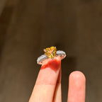 Natural Citrine Heart Ring - Confidence & Love