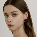 Golden Gourd Tiger Eye Stud Earrings — Fortune Blessing Jewelry