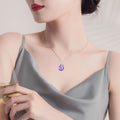 Collier en cristal naturel goutte violette sereine