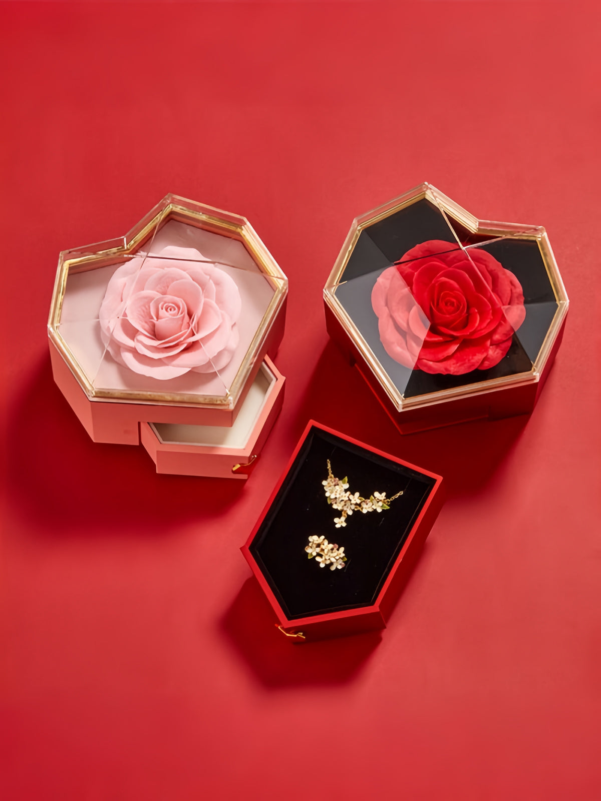 Romantic Heart Gift Box with Flower