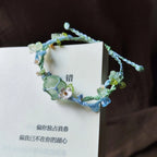 Natural Green Fluorite Hand Braided Bracelet - Clarity & Renewal Energy
