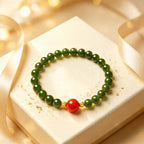 Bracelet en jade Hetian naturel Lotus Éclat Pur