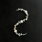 Bracelet tressé floral fait main
