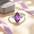 Bague Pétale Prune en Améthyste Naturelle "Calm Insight"