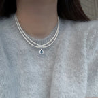 Teardrop Sky Natural Aquamarine Necklace - Find Inner Peace