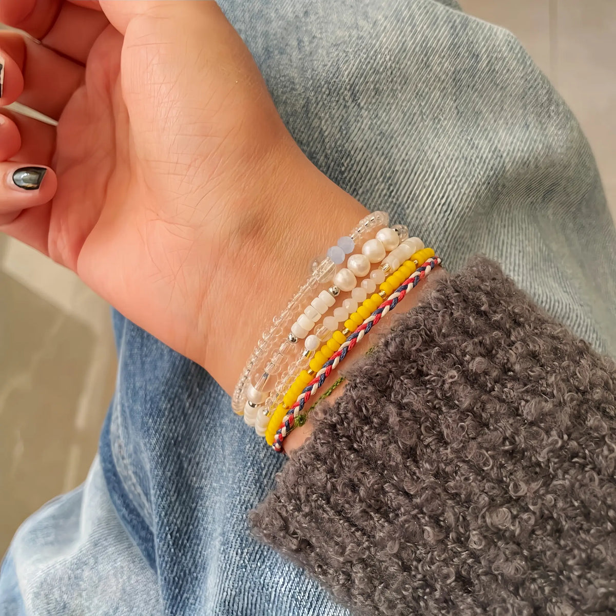 Pearl & Mother‑of‑Pearl Stackable Bracelet - Gentle Luster & Soothe Your Spirit