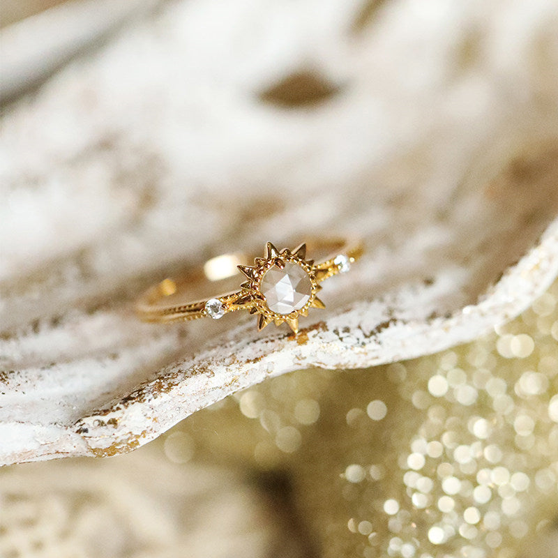 Bague en cristal naturel transparent – Clarté, Équilibre & Bonne Fortune