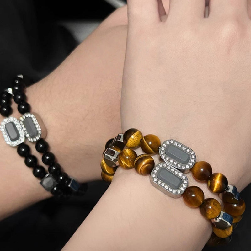 Natural Tiger Eye Bracelet — Couple Aroma Diffusing Lucky Beads