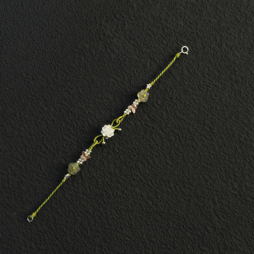 Bracelet tressé floral fait main