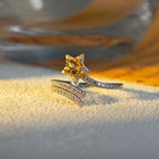 Bague enveloppante Soleil Étoile en Citrine Naturelle