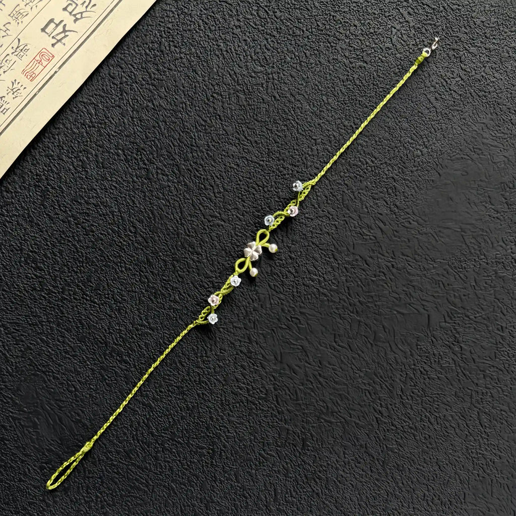 Four-leaf Clover Butterfly Braided Bracelet - Embrace Good Luck