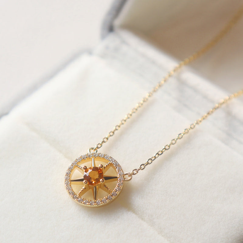 Abundance Compass Natural Citrine Necklace/Bracelet Set - Wealth & Opportunity