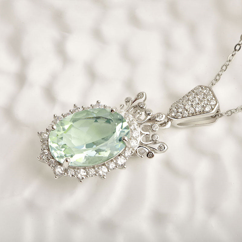 Collier en cristal naturel couronne vintage