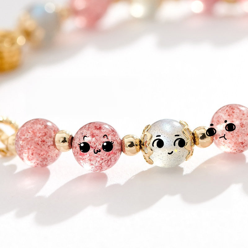 Shining Star Strawberry Quartz Bracelet - Meet love, little starry thrill