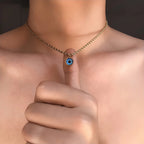Evil Eye Sterling Silver Necklace - classic protective talisman
