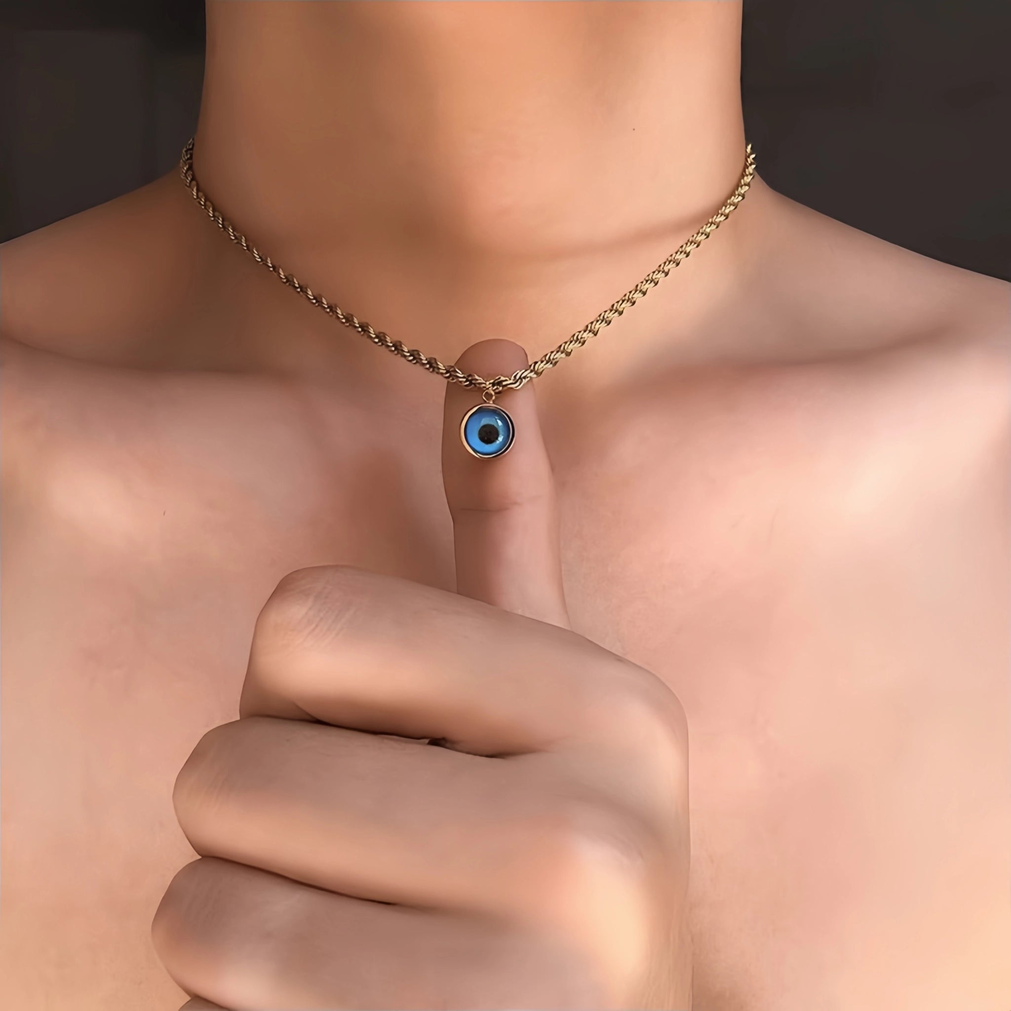 Evil Eye Sterling Silver Necklace - classic protective talisman