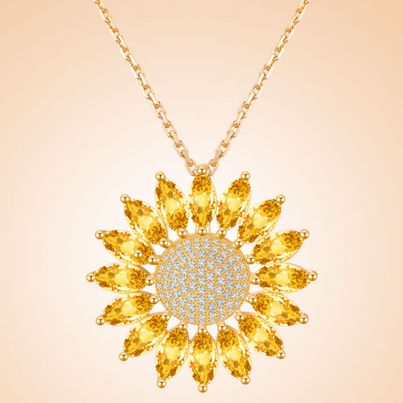 The Smile of Sunflower Natural Citrine Necklace - Abundance & Prosperity