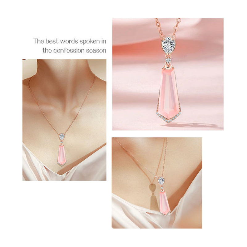 Collier en Cristal Naturel Larme d'Amour