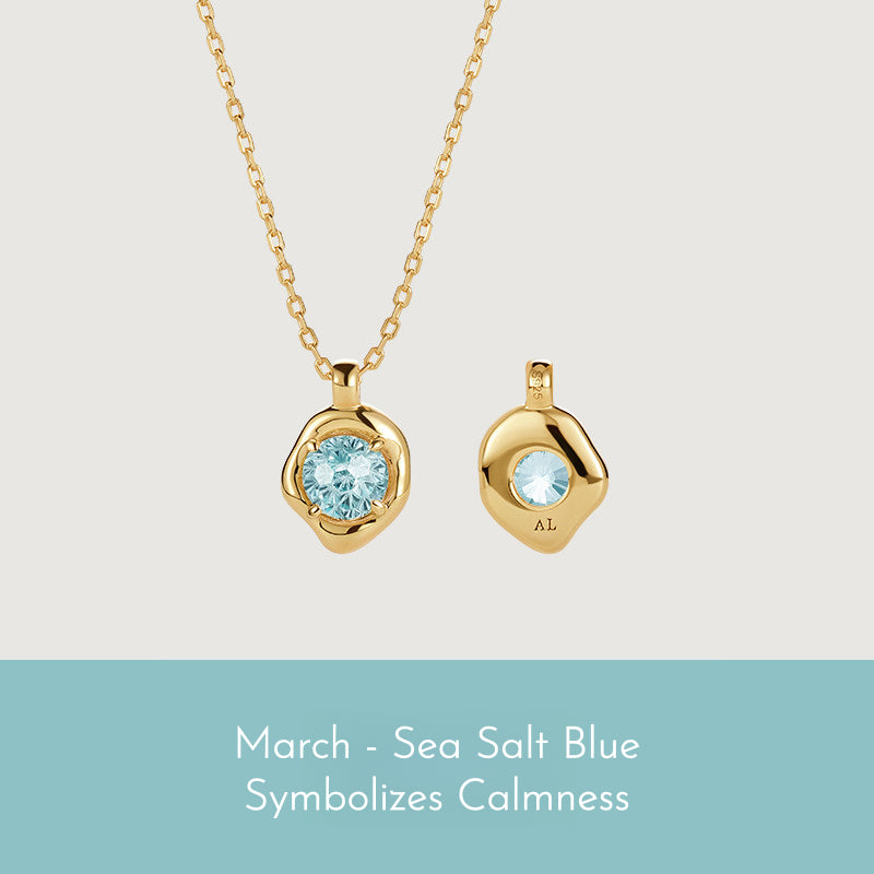 IT'S ME Series S925 Silver Birthstone Necklace, Women Dainty Clavicle Chain, Perfect Birthday Gift