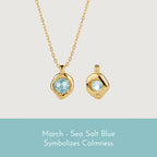 IT'S ME Series S925 Silver Birthstone Necklace, Women Dainty Clavicle Chain, Perfect Birthday Gift