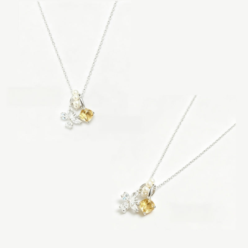 Butterfly Natural Citrine Necklace - Attracts Steady Wealth & Boosts Career
