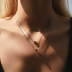 Heart Birthstone Necklace for Women | 925 Sterling Silver Three Stone Pendant | Dainty Birthday Gift