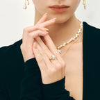 Starlight Pearl Gold Ring - Direct Way with Confidence