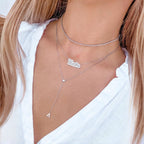 Y-Neck Custom Initial Necklace Adjustable Versatile Personalized Choker