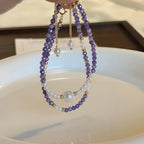 Collier en cristal naturel couronne vintage