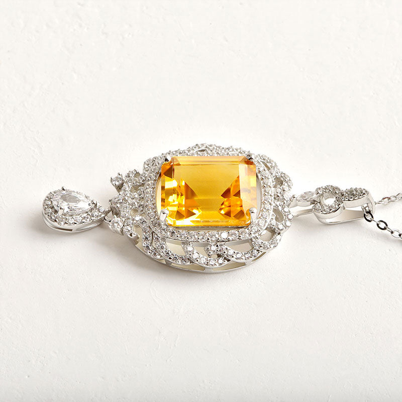 Golden Harvest Natural Citrine Necklace - Career Success and Noble Support