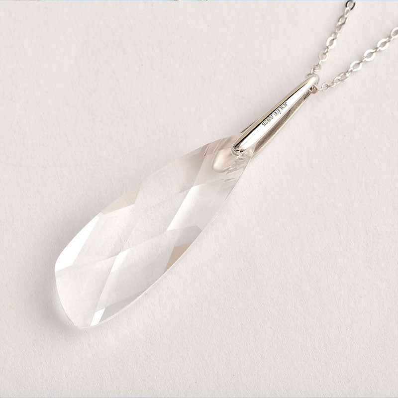 Snow Soul Clear Quartz Drop Necklace - Clarity & Focus