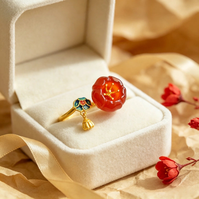 Bague Lotus Vintage Française - S'élever au-dessus de la Négativité et Protéger son Énergie