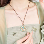 Collier Lotus Guochao Émail Double Poisson – Cadeau Oriental