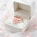 Rose Gold Natural Crystal Love Ring