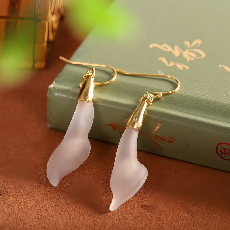 Boucles d'oreilles en quartz clair Clarté Volubilis