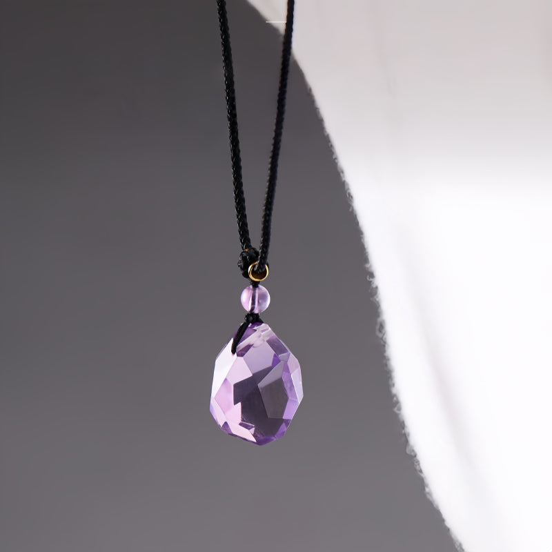 Freeform Amethyst Luck Pendant Purple Aura