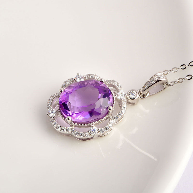 Collier en cristal naturel Violet Hush