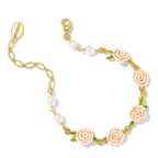 Bracelet Fleur de Luxe Perle Champagne Rose