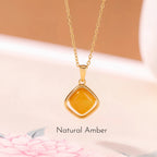 Luxury Gold Square Pendant Necklace - Stability & Protection