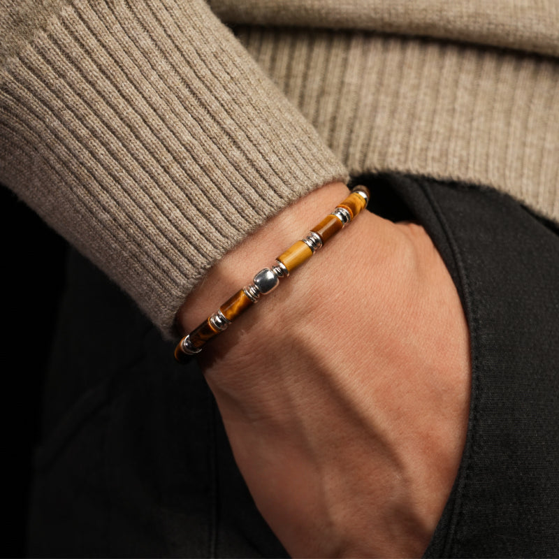 Bracelet Œil-de-Tigre Naturel — Essentiel Empilable Porteur de Chance et de Fortune