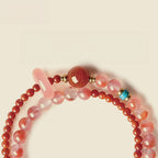 Natural Nanhong Agate Double/Triple-layer Bracelet - Fortune & Good Luck