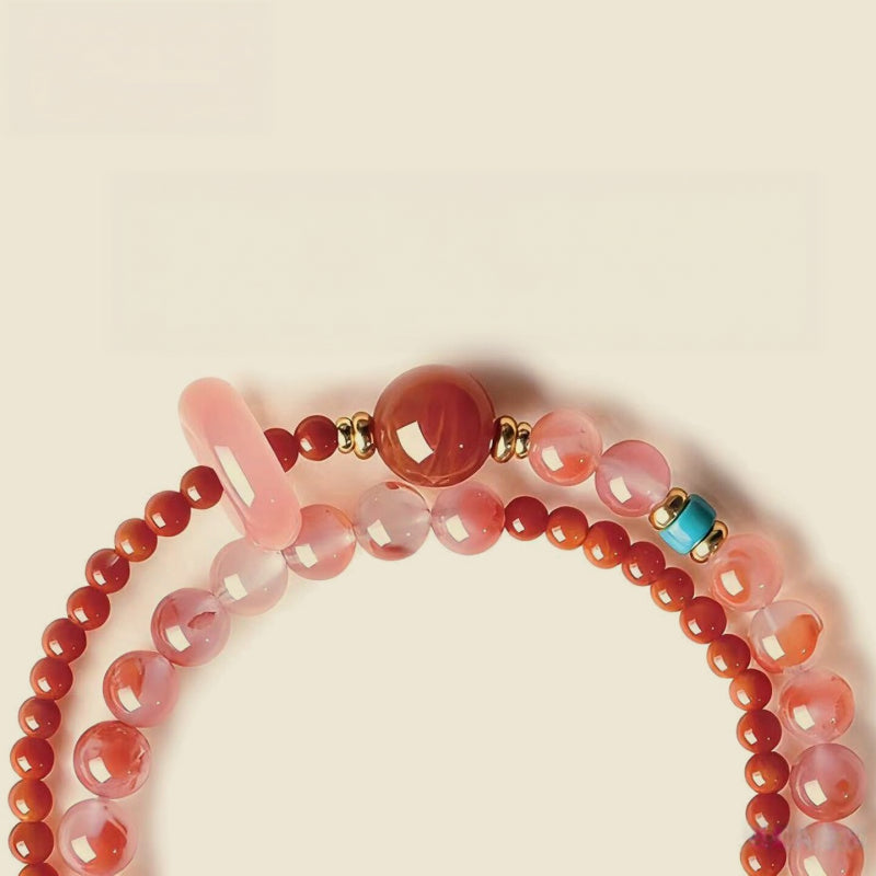 Bracelet de cinabre naturel Renouveau Lotus Rouge