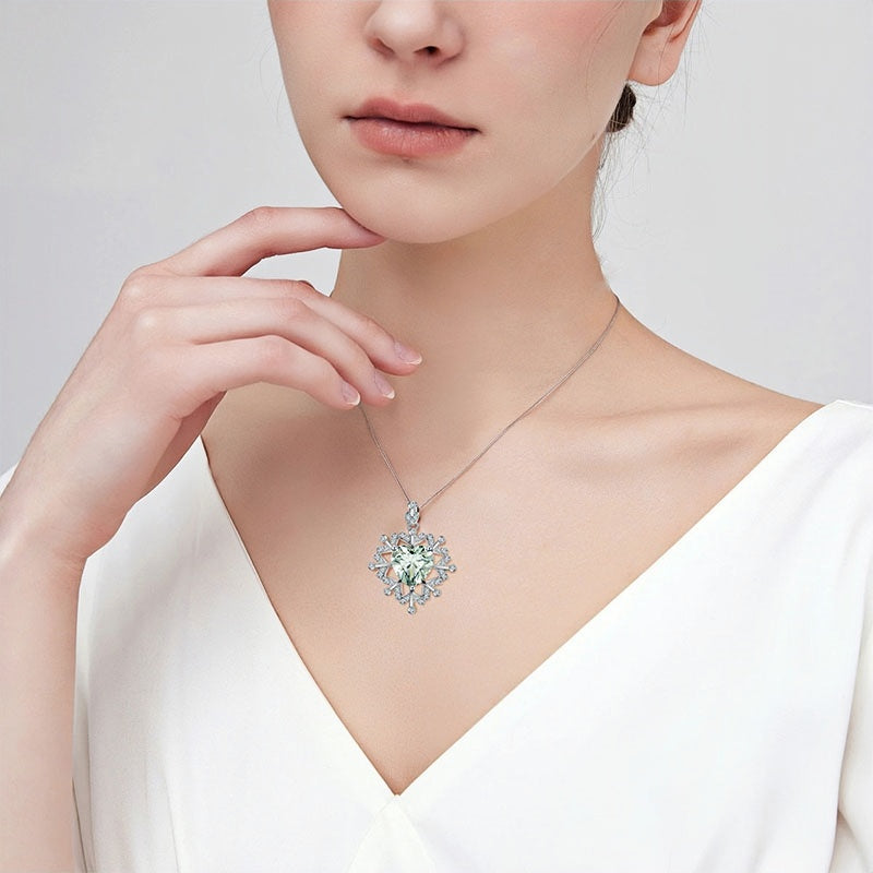 Ethereal Frost Natural Crystal Necklace — Boost Prosperity & New Opportunities