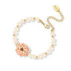 Bracelet perlé Fleur de cerisier Bracelet en émail grappe de fleurs Luxe léger